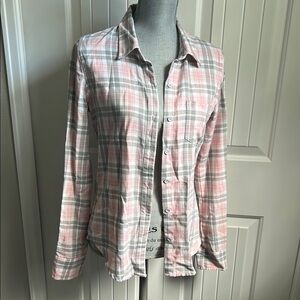Roxy pink and gray flannel size small